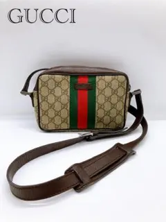 GUCCI GGスプリーム シェリーライン ショルダーバッグ バッグ レザー