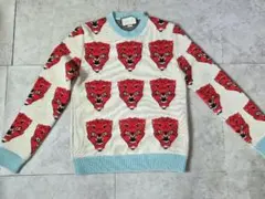 GUCCI レッドフェイス柄 ニットセーター 美品！のサムネイル