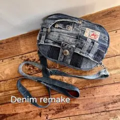 ショルダーバッグ バッグ ハンドメイド デニムリメイク マイクロバッグ デニム