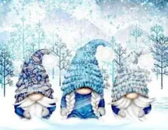 No.1273 ダイヤモンドアート モザイクアート キット ノーム 小人 雪