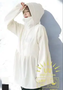 UVカットティアードパーカー / coca 【アイボリーSサイズ】