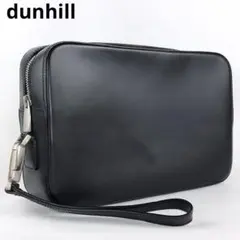 【美品】dunhill ダンヒル　クラッチバッグ　レザー　黒　ストラップ　本革