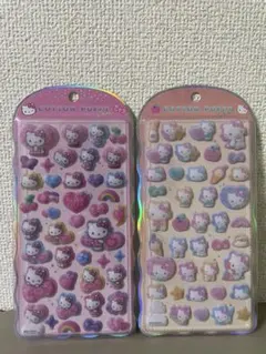 キティコットンパフィシール 2 サンリオボンボンドロップシール