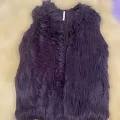 ETHROFフェイクファー ベスト ブラック ノースリーブ | Mercari