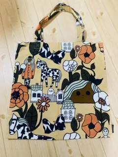 marimekko 花と動物プリント トートバッグ