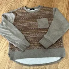 COMME CA ISM 裏起毛柄トレーナー 140A