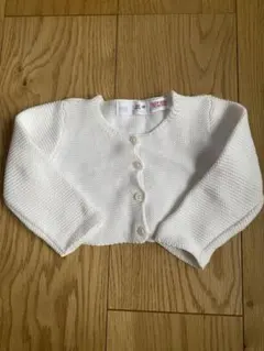 ZARA ベビー カーディガン ホワイト 3-6ヶ月 68cm 長袖 ニット 白
