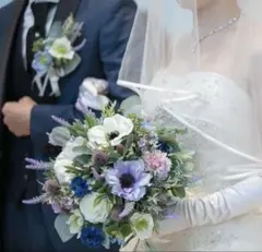 プリザーブドフラワー ブーケ・ブートニア セット