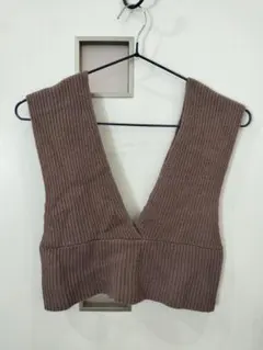 【値下げしました】ブラウンニットビスチェ　Mサイズ
