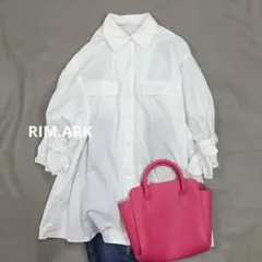 RIM.ARK カフベルテッドビッグシャツ 白 Fのサムネイル