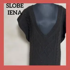 SLOBE IÉNA ケーブルニットベスト ブラック Fサイズ