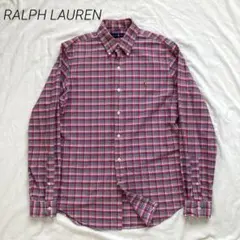美品✨RALPH LAUREN チェック柄　長袖　シャツ　ポニー刺繍　Sサイズ