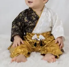 美品 未使用 七五三 7歳女の子 子供 袋帯 オレンジ地 正絹 金 7112