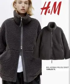 LOOSE FIT TEDDY FLEECE JACKET ブラウン