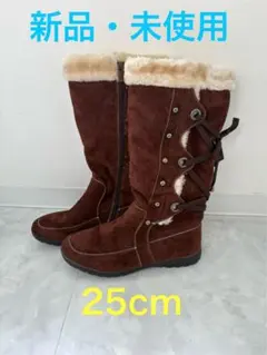 【新品】CENTRO ロングブーツ 25cm ファー付き 防寒 アメリカ購入