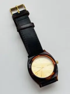 電池新品の美品】NIXONのTIME TELLER べっ甲×ホーウィンレザー 