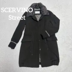 最終値下げ】SERAFINO中綿ベルテッドコートリアルフォックスファー L黒 
