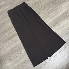 AMERIKAN HOLIC☆リブ ロングタイトスカート ブラウン