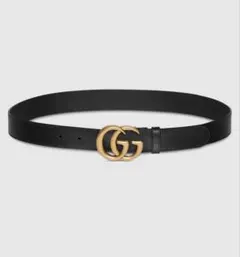 Gucci グッチ　ブラックレザー　ダブルG ベルト