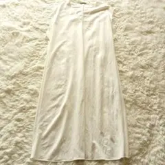 ZARA ノースリーブワンピース USA L ロング ホワイト ウォッシャブル