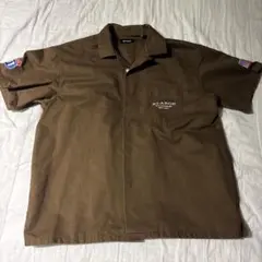 XLARGE ブラウン 半袖ワークシャツ L