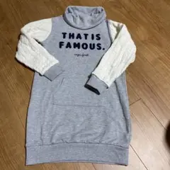 グレー タートルネック ワンピース