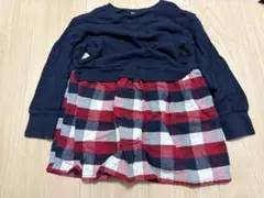 長袖ワンピース 110サイズ ネイビー/チェック