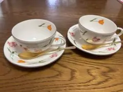 花柄ティーカップ2個セット　ヒロミチナカノ