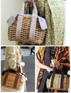 【pl様】 Flea Store Vegetal カゴバッグ　カーキのサムネイル