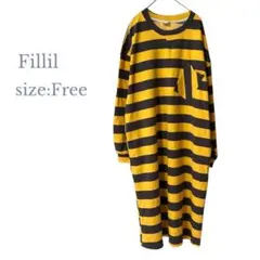 【フィリル】フリーサイズ　長袖ロングワンピ　部屋着　オーバーサイズ　派手