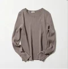 リブボタンスリーブセーターgu