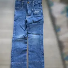 デニムブルー 長ズボン ハート刺繍100