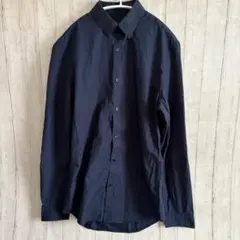 【H＆M】長袖シャツ　ネイビー　XS　シンプル　スリム　ベーシック　ナチュラル