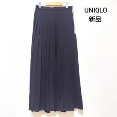 新品　UNIQLO　ユニクロ　シフォンプリーツロングスカート　黒　S