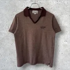 BASIC by KRIZIA ポロシャツ L ブラウン ロゴ刺繍 綿100%のサムネイル