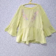 mezzo piano トップス チュニック 薄手 花刺繍 レース 可愛い♡