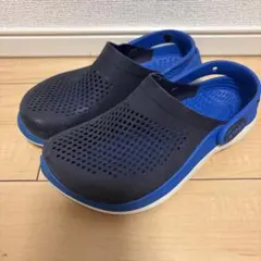 クロックス crocs サンダルスリッポン ネイビー メッシュ ブルー通気性抜群