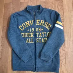 コンバース　ジップアップスウェットジャケット 裏地ボアチェック柄　150