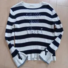 ポンポネットジュニア　ストライプ 長袖カットソー