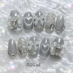 【現品】即購入ok ハートマグネット　微粒子　埋め尽くし　ネイルチップ