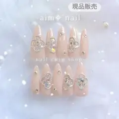 ネイルチップ 現品 ワンホン 韓国 フレンチガーリー 量産型 スナ系 ちゅるん