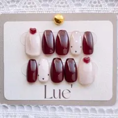 【現品】No.1008 ボルドー ハートホロ マグネット フレンチガーリー