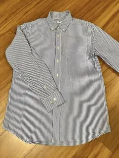 UNIQLO ストライプシャツ 長袖 ボタンダウン ブルー M