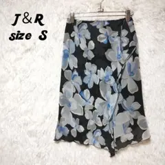 J＆R　ひざ丈スカート　タイトスカート　総柄　Sのサムネイル
