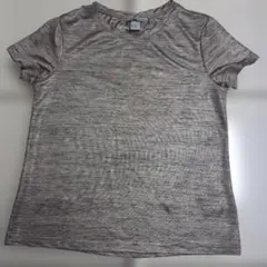 H&M ラメ 半袖 Tシャツ シルバー