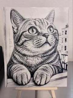 オリジナルイラスト 原画 キャンバスアート 猫