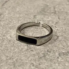 12号 オニキスリング ピンキー 重ね付け⭕️ シルバーリング レトロ