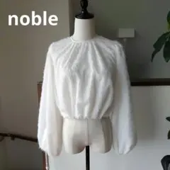 美品】 ノーブル ブラウス シャツ プルオーバー とろみ素材 ドット 