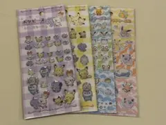 【正規品】4点セット ポケモンプチプチシール3・ポケピースキラキラシール