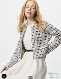 ユニクロ　ニットショートジャケット　Lサイズ474981